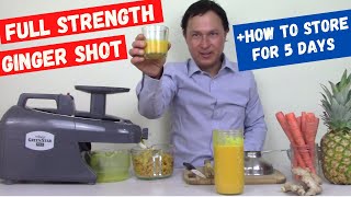 How to Make a Full Strength Ginger Turmeric Shot  Immune Boosting Juice Recipe [upl. by Raynell260]