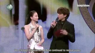 Engsub Moon Geun Young  Moon Chae Won Best Couple Award 2008 SBS Drama Awards [upl. by Rabassa]