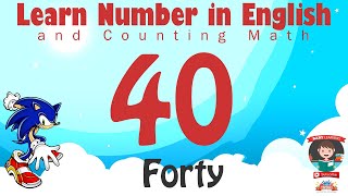 Learn Number Forty 40 in English amp Counting Math [upl. by Netsirc342]