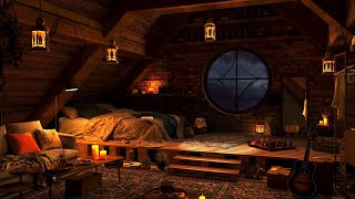 Cozy Attic Ambience  Indoor Rain Sounds with Thunderstorm for Sleeping Study and Relaxation [upl. by Danielson]