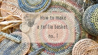 How to make a Raffia Basket  Using five different techniques with Craft School Oz [upl. by Drazze]