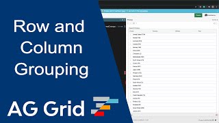 Row and Column Grouping for JavaScript Data Grid using AG Grid [upl. by Ahsieym]