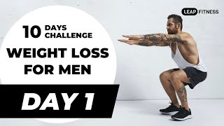 10 Day Weight Loss Challenge for Men  DAY 1 Calorie Burn Full Body HIIT [upl. by Nivak]