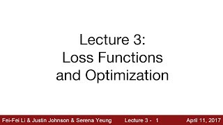 Lecture 3  Loss Functions and Optimization [upl. by Trammel]