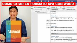 ✍️ Cómo citar en NORMAS APA sin saber APA con Word ✍️ [upl. by Kera154]