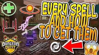 EVERY SPELL AND HOW TO GET THEM IN DUNGEON QUEST Roblox [upl. by Tiedeman]