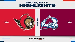 NHL Highlights  Senators vs Avalanche  December 21 2023 [upl. by Nixie]