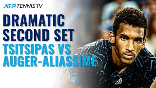 DRAMATIC Second Set amp Winning Moment Tsitsipas vs AugerAliassime  Cincinnati 2021 Highlights [upl. by Heater]