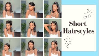 12 EASY SHORT HAIRSTYLES ✨ [upl. by Marvin]