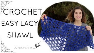 How To Crochet A Lacy Shawl  Calandria Shawl  Crochet Shawls [upl. by Simara826]