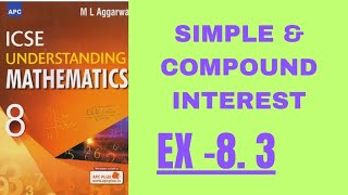 simple and compound interest class 8EX83ml aggarwal [upl. by Normy]