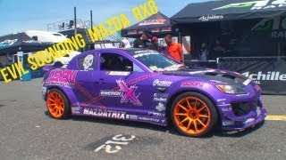 Evil Sounding Turbo Mazda RX8 Drift Car  Mazdatrix [upl. by Hugo936]