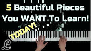 5 Beautiful amp Modern Piano Pieces – 4 Easy… But 1 is a Challenge [upl. by Noswad]