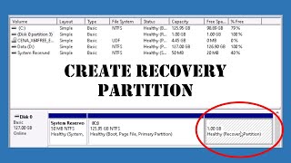 How to create a Recovery Partition in Microsoft Windows 1011 [upl. by Ahsiea998]