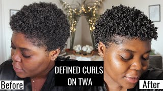 HOW TO DEFINE CURLS ON TWA  SHORT NATURAL HAIR [upl. by Addy734]