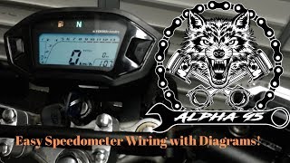 Easy Motorcycle Speedometer Wiring HOW TO amp DIAGRAMS [upl. by Abana]