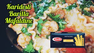 Barilla MAFALDİNE Makarnayı Karidesli Yaptım Muhteşem Olduuuu [upl. by Donalt]