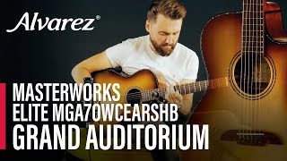 Alvarez Masterworks Elite MGA70WCEARSHB Grand Auditorium Guitar [upl. by Gaiser62]