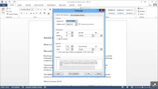 Microsoft Word 2013 Tutorial  Paragraph Alignment And Indentation [upl. by Vern]