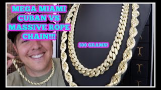 These MASSIVE chains arent for everyone 12MM rope vs 115MM Miami Cuban Link [upl. by Ahtekahs350]