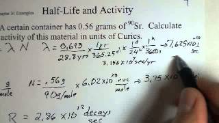 Radioactivity Activity and HalfLife Calculation [upl. by Crespi]