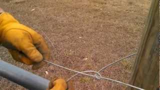 Tying Off High Tensile Wire [upl. by Ekralc]