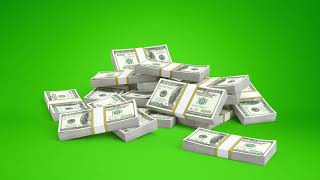 Dollar Money stacks falling green screen [upl. by Erlandson]