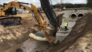 Channel and Slide Slopes Stabilization with Flexamat Erosion Control Concrete Blocks [upl. by Chucho]