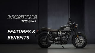 New Bonneville T120 Black Features and Benefits [upl. by Orabel697]