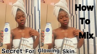 HOW TO MIX NIVEA BODY LOTION FOR SMOOTH AND GLOWING SKIN  Jenny O [upl. by Medorra]