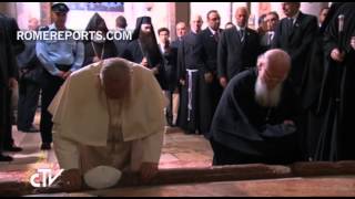 Pope Francis and Patriarch Bartholomew embrace call for greater unity [upl. by Kopans]