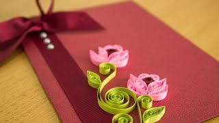 DIY Greeting Card Paper Quilling Flower Art by HandiWorks [upl. by Sparhawk432]