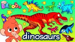 Dinosaurs for kids  Learn Dinosaur Names for Children  Triceratops Velociraptor  Club Baboo [upl. by Nayk431]