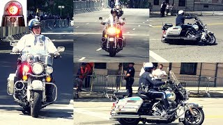 NYPD Police Motorcycles Harley Davidson Donald Trump Motorcade Protection [upl. by Devi984]