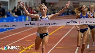 Elle Purrier smashes 37yearold American indoor mile record at 2020 Millrose Games  NBC Sports [upl. by Matilde]