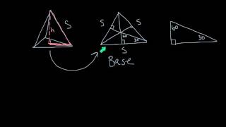 Deriving Height of Triangular Pyramid Tetrahedron [upl. by Disario]