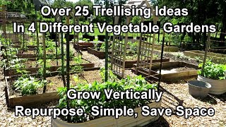 Over 25 Vegetable Garden Trellising Designs Crop Examples Materials Vertical Growing Ideas [upl. by Ardnuhsal]