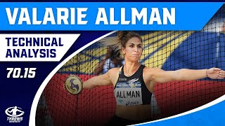 Valarie Allmam BREAKS American Record  7015 Discus Technique Analysis [upl. by April]