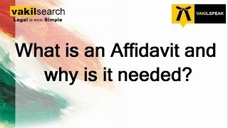 What is an Affidavit and why is it needed [upl. by Doll]