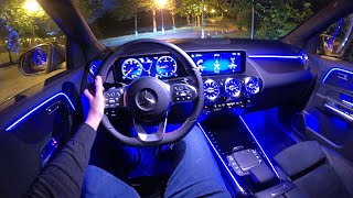 New MERCEDES GLA 2020 – Night POV test drive CRAZY AMBIENT LIGHTS amp digital cockpit AMG Line [upl. by Rebmyt]