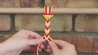 DIY Macrame Tutorial 6 Strand Fishtail  Arrow Braid [upl. by Connolly876]