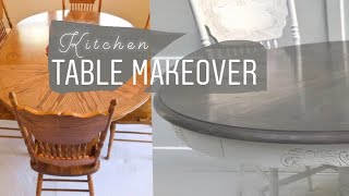 OLD Kitchen Table Makeover Light Grey Stain  beginner friendly step by step how to [upl. by Kile]