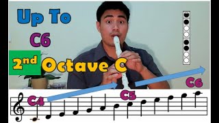 Playing German RECORDER to C6 2nd OCTAVE C in Key of C  C Major [upl. by Anaujait186]