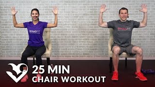 25 Min Chair Exercises Sitting Down Workout  Seated Exercise for Seniors Elderly amp EVERYONE ELSE [upl. by Kenzi]