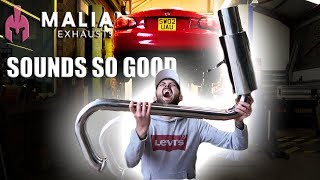 Malian MX5 Exhaust Install Start Up Revs and TUNNELS [upl. by Llewop]