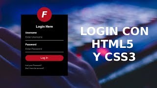 Login con HTML5 y CSS3 Desde Cero [upl. by Scheck]