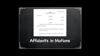 What is an quotaffidavitquot in a motion in civil litigation Legalese Translator ep 20 [upl. by Dombrowski467]