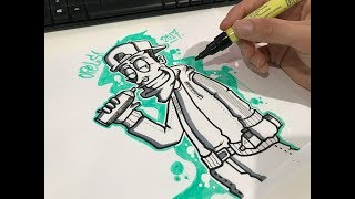 How to draw a Graffiti Character [upl. by Aniaz]