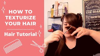 How to use Texturizing Shears  Tutorial  Haircuts at Home [upl. by Massie]