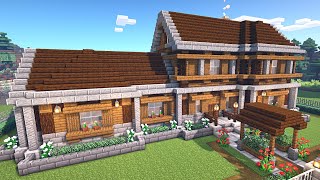 Minecraft How to Build a Large Spruce House Easy Tutorial [upl. by Naejamron]